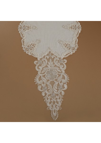 Roma Linen Kumaş Krem – Taş Nakışlı Runner modelleri