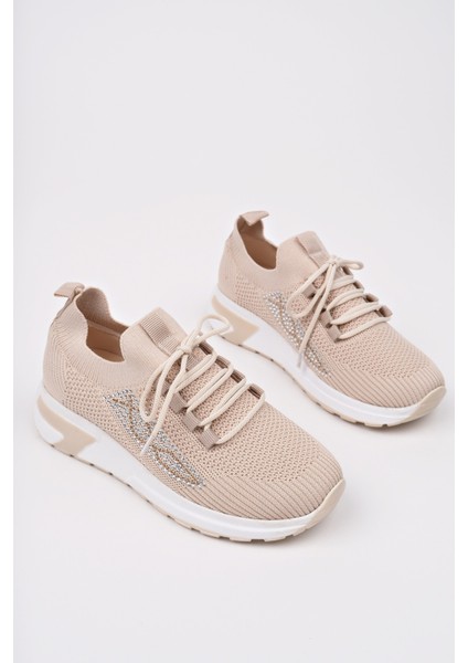 Martha Kadın Kalın Taban Günlük Triko Taşlı Bağcıklı Sneaker Spor Ayakkabı fiyatları