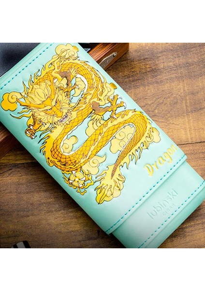 Special Edt. Elegant Dragon Gerçek Deri Üçlü Sedirli Puro Kılıfı - Turkuaz(52 Ring) fırsatları
