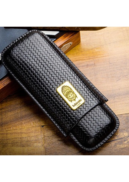 Yeni Seri Gerçek Deri Ikili Puro Kılıfı - Siyah(60 Ring) fiyatları