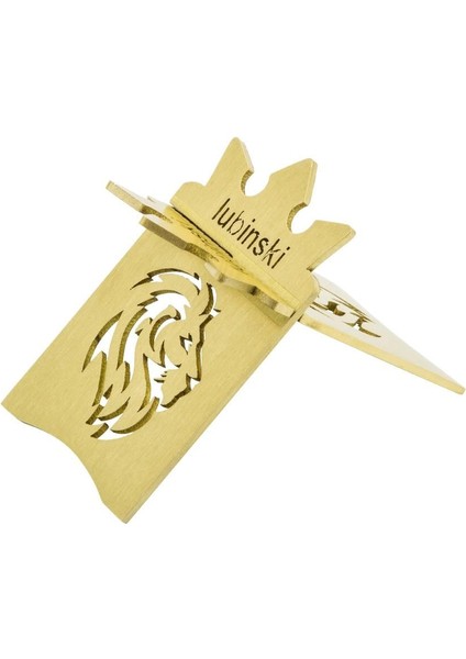New Lion Özel Işleme Motifli Puro Sehpası Gold Lion-1