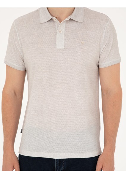 Erkek Bej Slim Fit Tişört 50288926-VR011