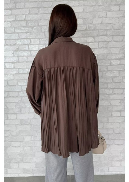 Pile Detaylı Kadın Salaş Gömlek modelleri