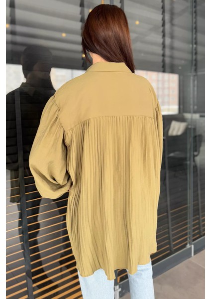 Pile Detaylı Kadın Salaş Gömlek modelleri