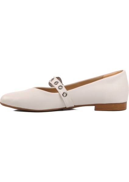 Beyaz Hafif Kemerli Kadın Babet 354155 Z fiyatları