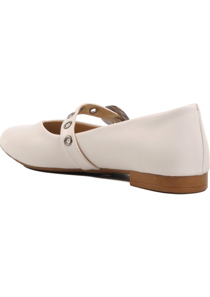 Beyaz Hafif Kemerli Kadın Babet 354155 Z fırsatları