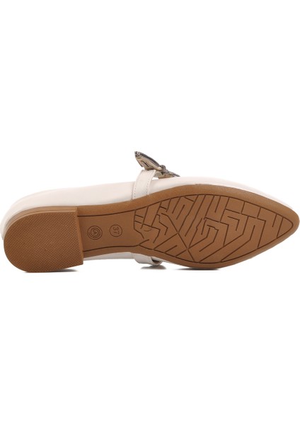 Beyaz Hafif Kemerli Kadın Babet 354155 Z indirimleri