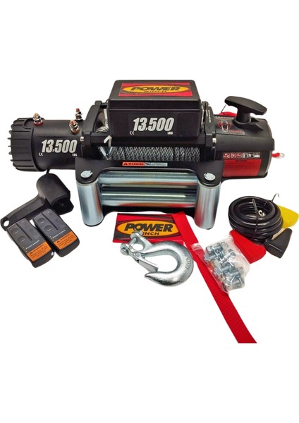 13500 Lb Çelik Halatlı Off-Road 4x4 Elektrikli Vinç 12 V