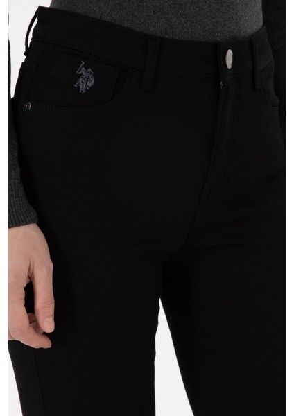 Kadın Siyah Pantolon (Kanvas-Chino) 50298498-VR046