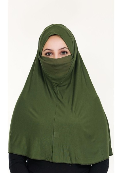 Peçeli Hazır Türban Pratik Şal Hijab Namaz Örtüsü