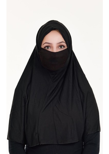 Peçeli Hazır Türban Pratik Şal Hijab Namaz Örtüsü