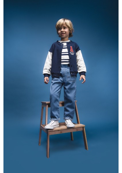 Erkek Bebek Beli Lastikli Jean Pantolon D9591A525SP