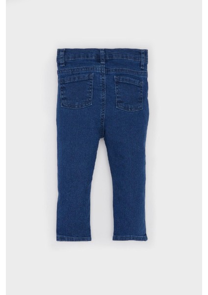 Erkek Bebek Beli Lastikli Düz Paça Basic Düz Jean Pantolon E1239A525SP