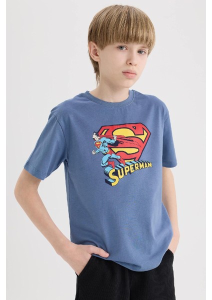 Erkek Çocuk Superman Bisiklet Yaka Kısa Kollu Tişört E3102A825SM fiyatları