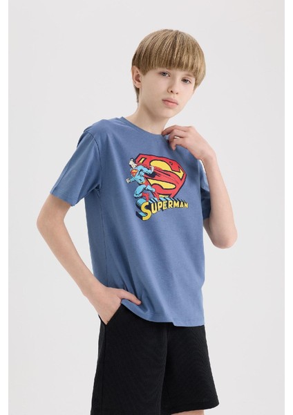 Erkek Çocuk Superman Bisiklet Yaka Kısa Kollu Tişört E3102A825SM fırsatları
