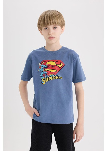 Erkek Çocuk Superman Bisiklet Yaka Kısa Kollu Tişört E3102A825SM indirimleri