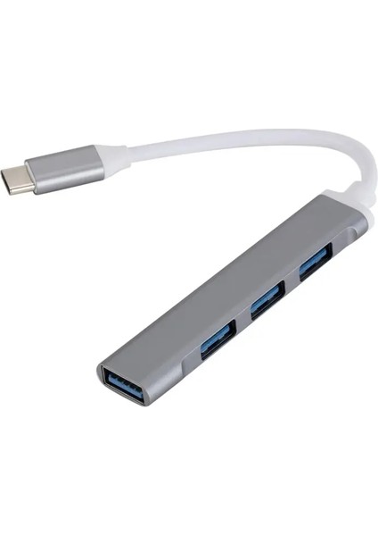 USB Type-C Çoklayıcı Hub - 4 Port USB Çoğaltıcı (1x USB 3.0 + 3x USB 2.0) Yüksek Hızlı Adaptör