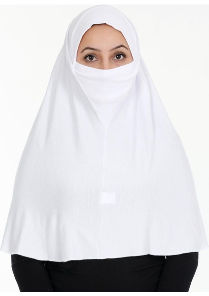 Peçeli Hazır Türban Pratik Şal Hijab Namaz Örtüsü