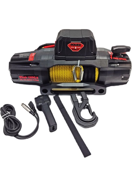 Pro 13500 Lb Sentetik Sarı Halatlı Off-Road 4x4 Elektrikli Vinç 12V