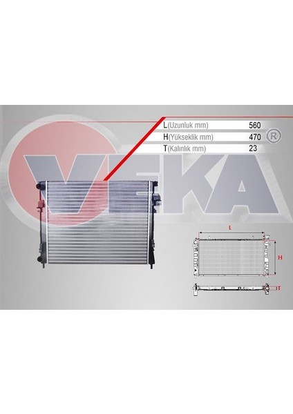 VEKA-16-3504 - Su Radyatoru Mekanık Renault Trafıc Iı (Fl) 1.9 Dcı M-T 2001-2014