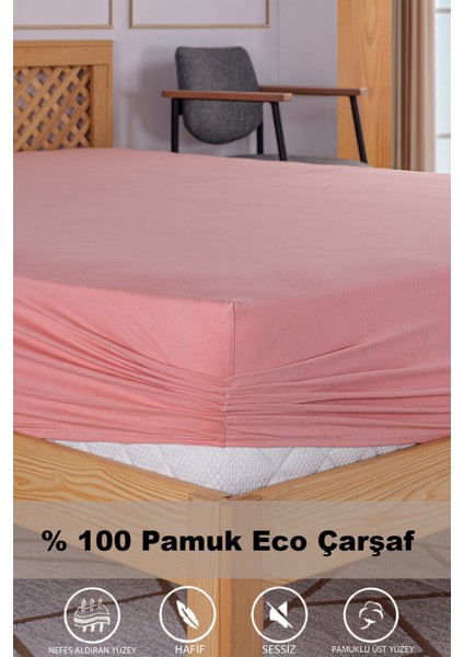Penye Lastikli Çarşaf, 100×200 Tek Kişilik %100 Pamuk Örme Kumaş, 145 Gr/m²