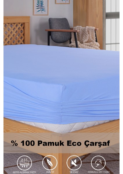Penye Lastikli Çarşaf, 100×200 Tek Kişilik %100 Pamuk Örme Kumaş, 145 Gr/m²