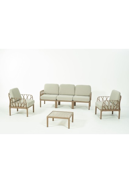 Garda Sofa Set 3+1+1+Sehpa Bej Minderli