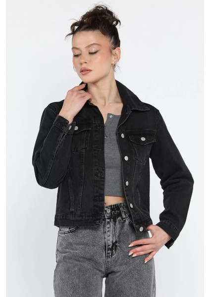 Kadın Slim Fit Jean Kot Ceket