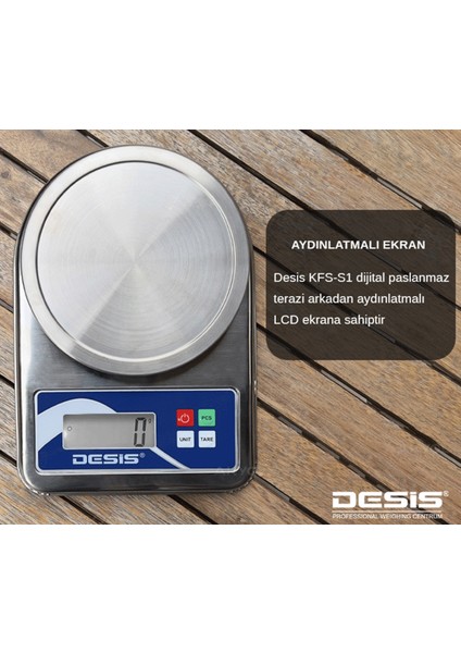 Desis Kfs S1 Paslanmaz Dijital Terazi 5kg / 1gr fiyatları