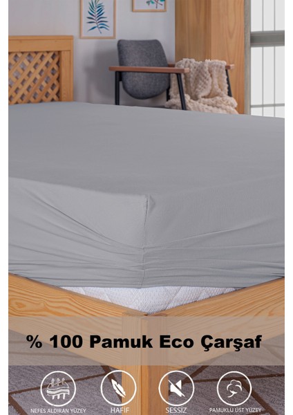 Penye Lastikli Çarşaf, 100×200 Tek Kişilik %100 Pamuk Örme Kumaş, 145 Gr/m²