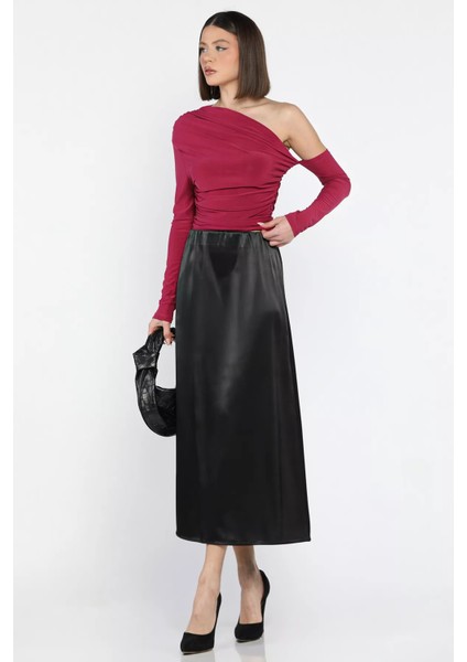 Kadın Bel Lastikli Saten Etek fiyatları