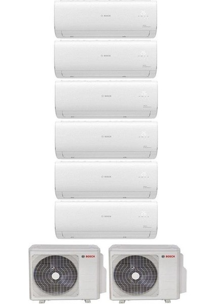 Multi Split Inverter Klima 54000 Btu Dış (36+18) + 6 Iç Ünite 12000 + 12000 + 12000 + 12000 + 12000 + 12000 Btu
