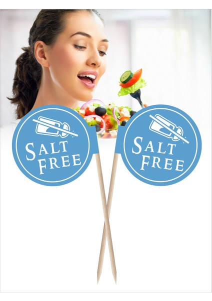 Salt Free Yazılı Ikramlık, Sunumluk, Pasta ve Tatlı Üstü, Çay ve Kahve Yanı, Özel Gün, Davet, Etkinlik ve Organizasyonlarınızda Sağlıklı Yemekler Için Özel Içerikli Bayrak Kürdan