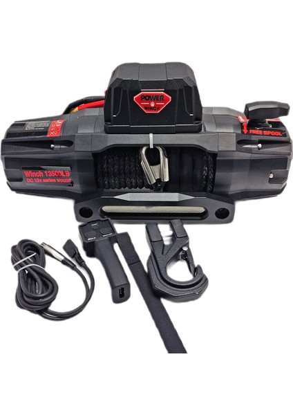 Pro 13500 Lb Sentetik Siyah Halatlı Off-Road 4x4 Elektrikli Vinç 12V