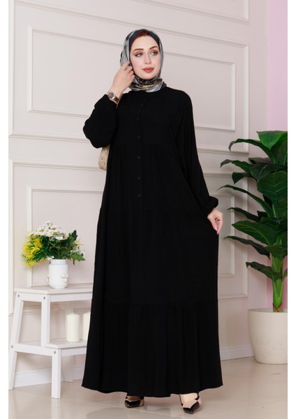 Robalı Azra Elbise-Siyah