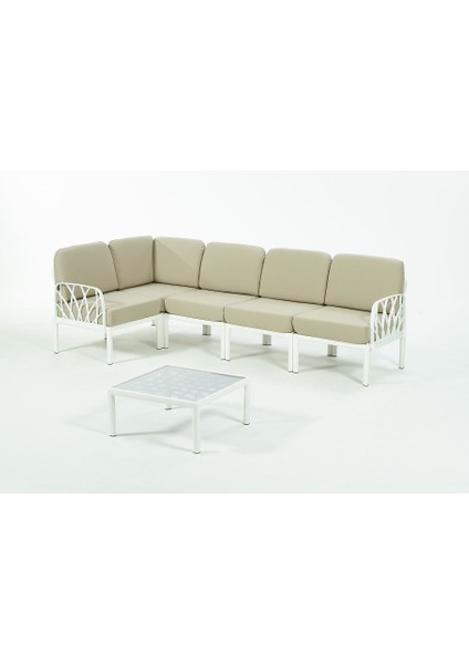 Garda Sofa Set L Köşe + Sehpa Bej Minderli