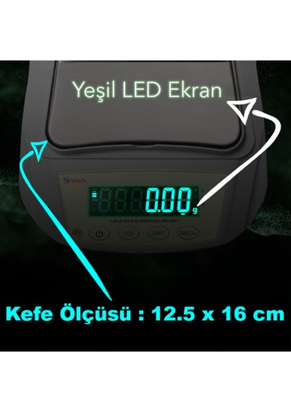 Swock MP20002E Dijital Hassas Terazi 2kg / 0.01GR modelleri