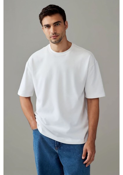 %100 Organik Pamuklu Oversize Basic Erkek T-Shirt
