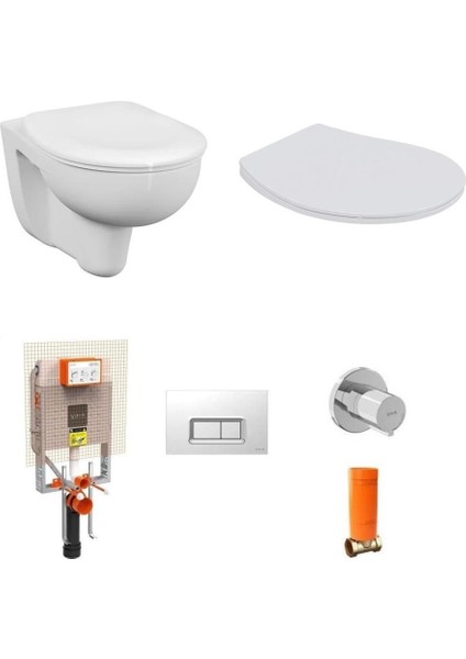 Arkitekt Asma Klozet + Nkp Slim Smart Yavaş Kapanır Kapak + Vitra Gömme Rezervuar Set