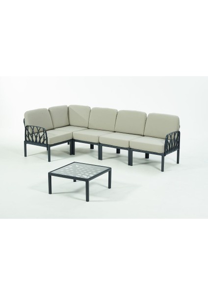 Garda Sofa Set L Köşe + Sehpa Bej Minderli