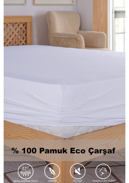 Penye Lastikli Çarşaf, 100×200 Tek Kişilik %100 Pamuk Örme Kumaş, 145 Gr/m²