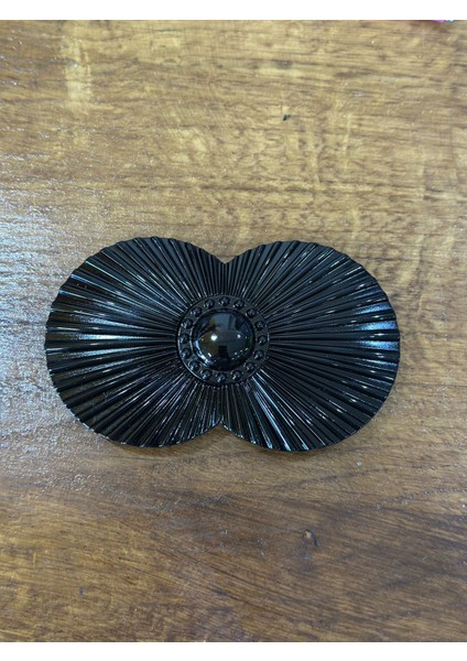 Siyah Midye Aç Kapa Kemer Tokası Giyim Aksesuarı 14X9 cm