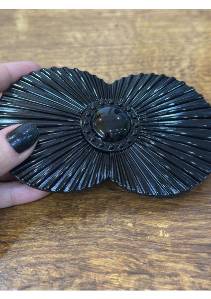 Siyah Midye Aç Kapa Kemer Tokası Giyim Aksesuarı 14X9 cm fiyatları