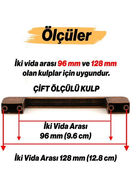 Metal Kulp 128 mm -12.8 cm Mobilya Çekmece Mutfak Dolabı Dolap Kulpları Antik Bakır fiyatları