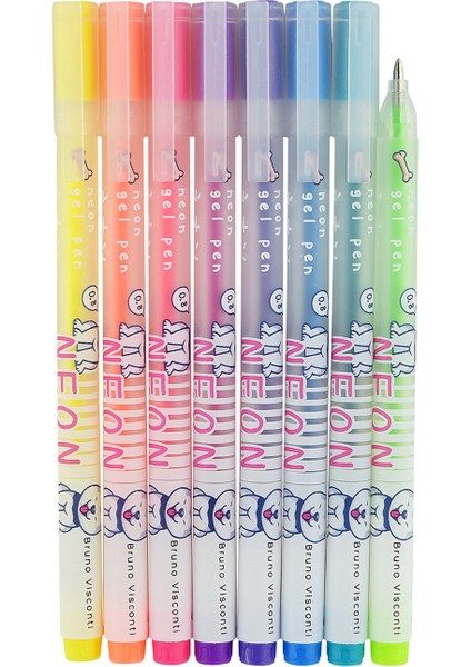 Jel Kalem Seti Neon Animals 0.8 8 Renk