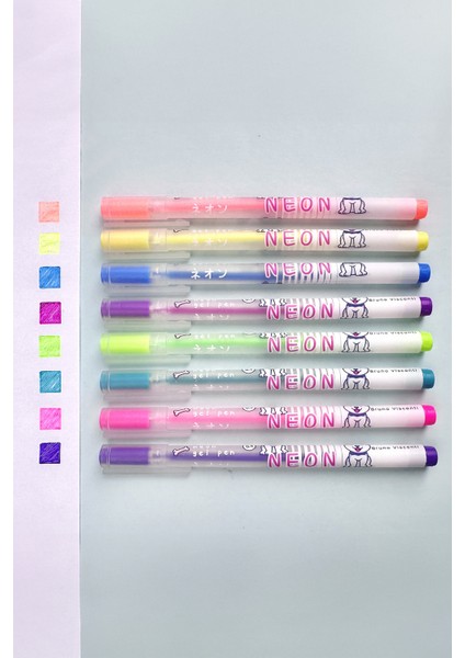 Jel Kalem Seti Neon Animals 0.8 8 Renk