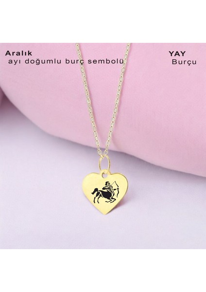 Şahane Kalp Figürlü 14 AyarAltın Plakalı Doğum Ayına Özel Kolye