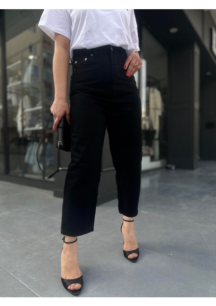Siyah Ultra Yüksek Bel Slouchy Jean