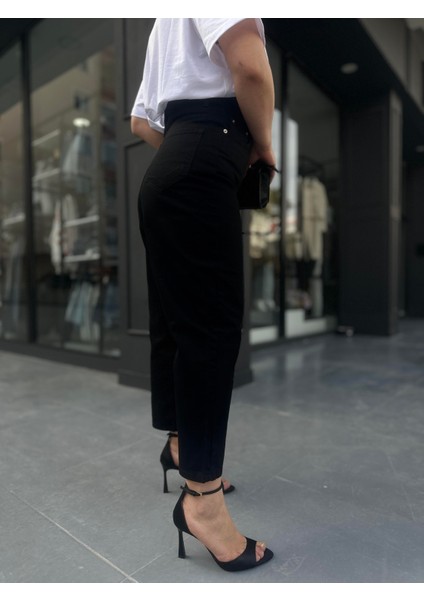 Siyah Ultra Yüksek Bel Slouchy Jean