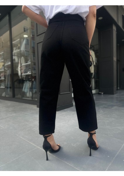 Siyah Ultra Yüksek Bel Slouchy Jean